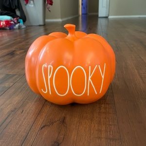 Rae Dunn orange spooky decorative pumpkin